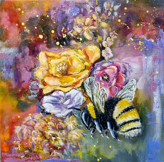 'Bumble's Bounty' Original Painting by Maryanne Grando - SOLD